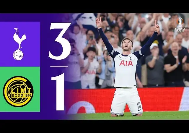Tottenham Hotspur 3-1 Bodø/Glimt | UEL Semi-Final Highlights | Johnson, Maddison, Solanke goals