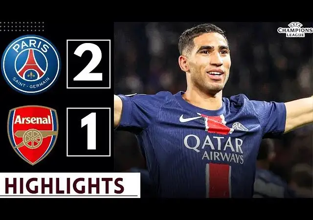 HIGHLIGHTS | PSG vs Arsenal 2-1 Goal & Highlights | Champions League 2024/25 - Achraf Hakmi Goal