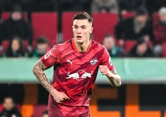 Tiền đạo RB Leipzig, Benjamin Sesko trong thời gian thi đấu cho đội bóng của anh ấy