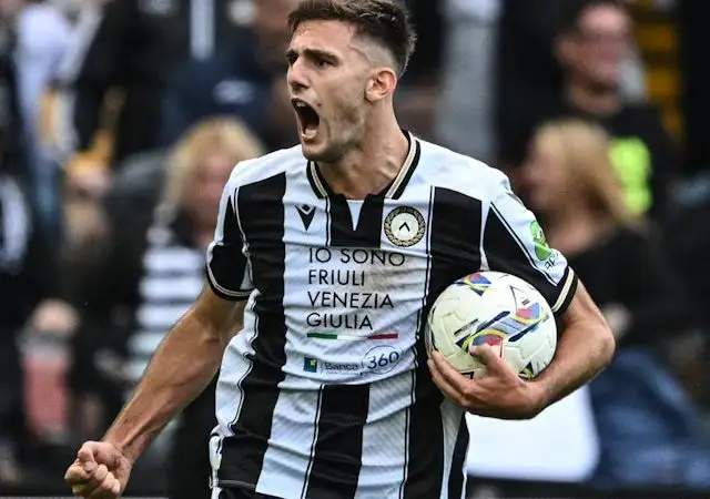 Lorenzo Lucca của Udinese vào ngày 28 tháng 9 năm 2024