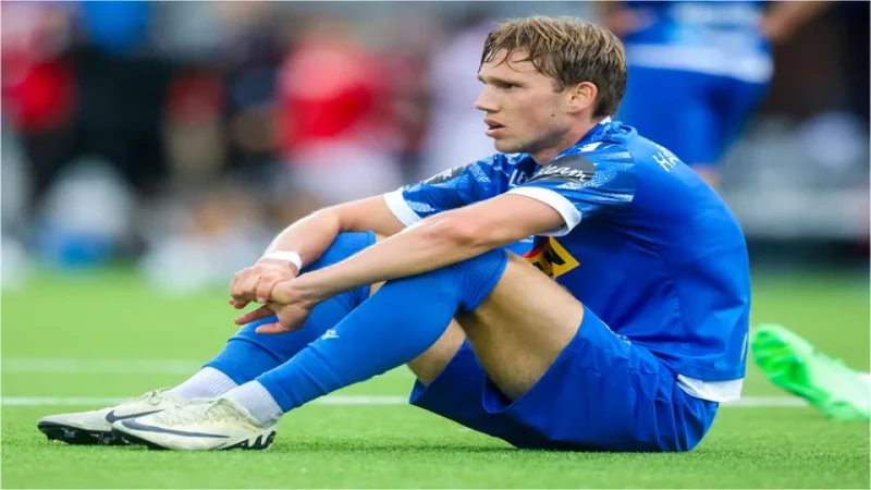 Vetle Walle Egeli của Sandefjord trong trận đấu giữa Sandefjord và Tromso ngày 3 tháng 7 năm 2024