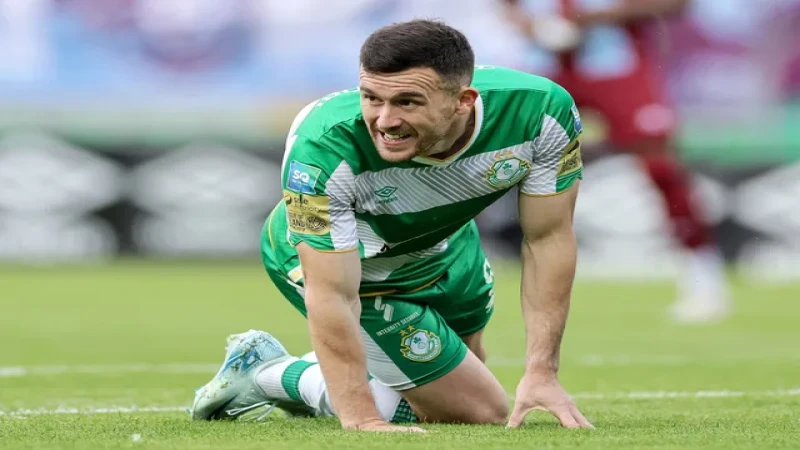 Aaron Greene của Shamrock Rovers phản ứng vào ngày 11 tháng 8 năm 2024