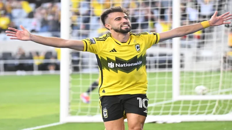 Nhận định soi kèo Columbus Crew vs Vancouver Whitecaps FC 15/06 lúc 06h30 - Diego Rossi ăn mừng bàn thắng cho Columbus Crew