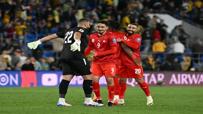 Các cầu thủ Bahrain ăn mừng chiến thắng vào ngày 5 tháng 9 năm 2024