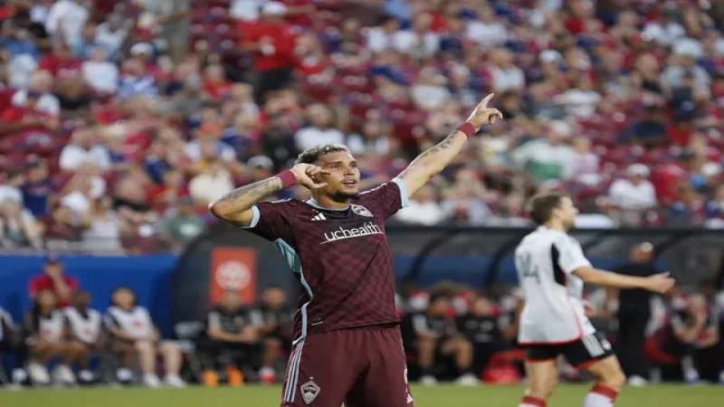 Rafael Navarro của Colorado Rapids ăn mừng vào ngày 31 tháng 8 năm 2024