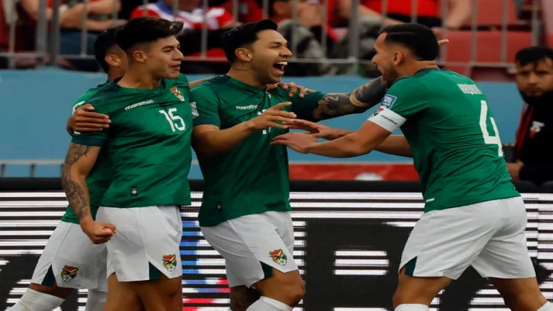 Các cầu thủ Bolivia ăn mừng bàn thắng ngày 10 tháng 9 năm 2024
