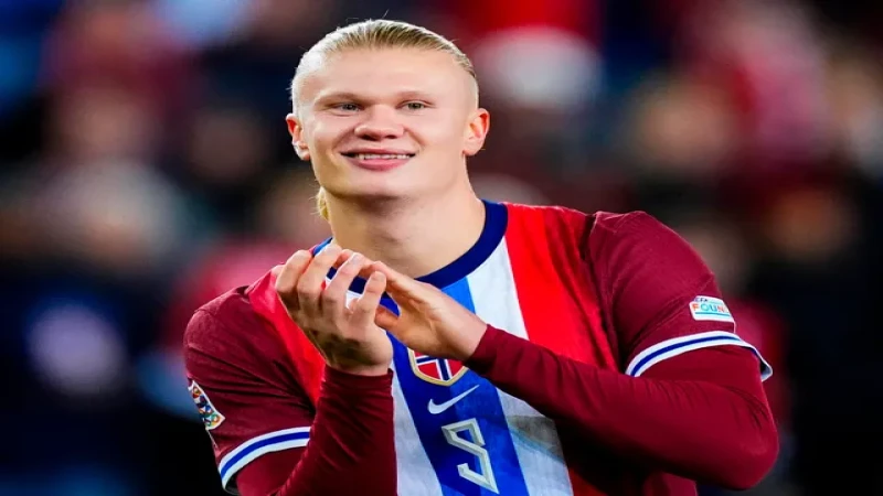 Erling Haaland của Na Uy phản ứng vào ngày 10 tháng 10 năm 2024