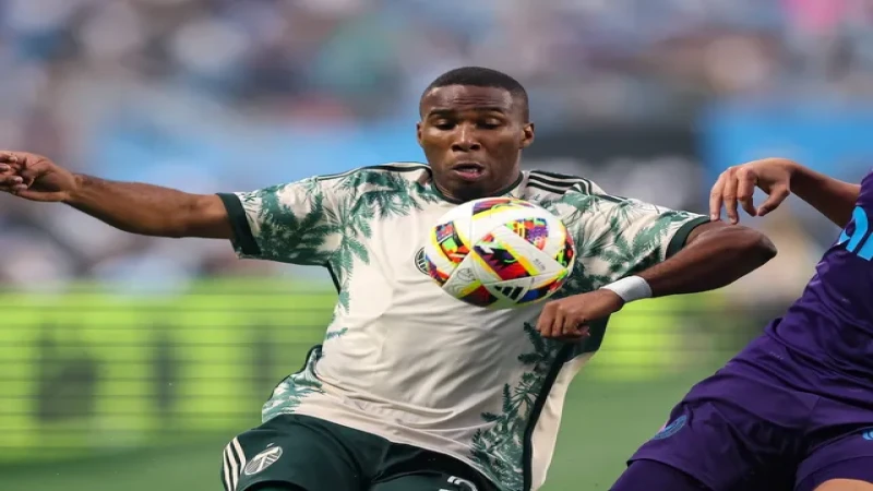 Cầu thủ Juan David Mosquera của Portland Timbers trong trận đấu ngày 4 tháng 5 năm 2024