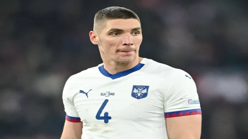 Nikola Milenkovic của Serbia trong trận đấu ngày 15/11/2024