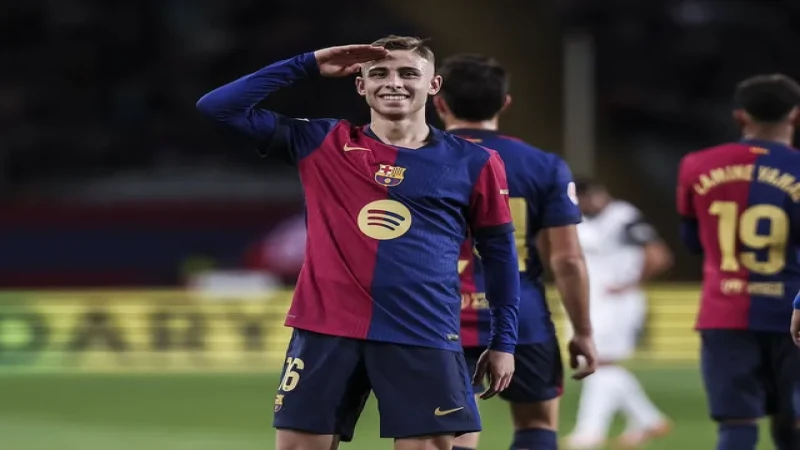 Fermin Lopez ăn mừng bàn thắng vào lưới Valencia ngày 26 tháng 1 năm 2025