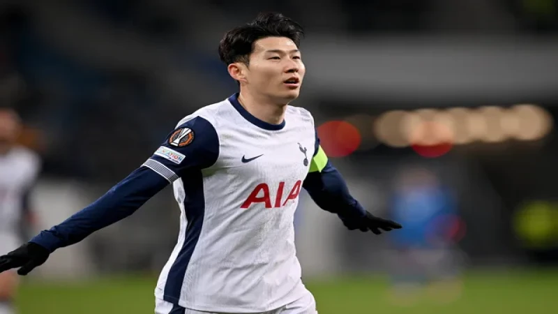 Son Heung-Min ăn mừng bàn thắng cho Tottenham Hotspur trong trận gặp Hoffenheim ngày 23 tháng 1 năm 2025 Son Heung-Min ăn mừng bàn thắng cho Tottenham Hotspur trong trận gặp Hoffenheim ngày 23 tháng 1 năm 2025