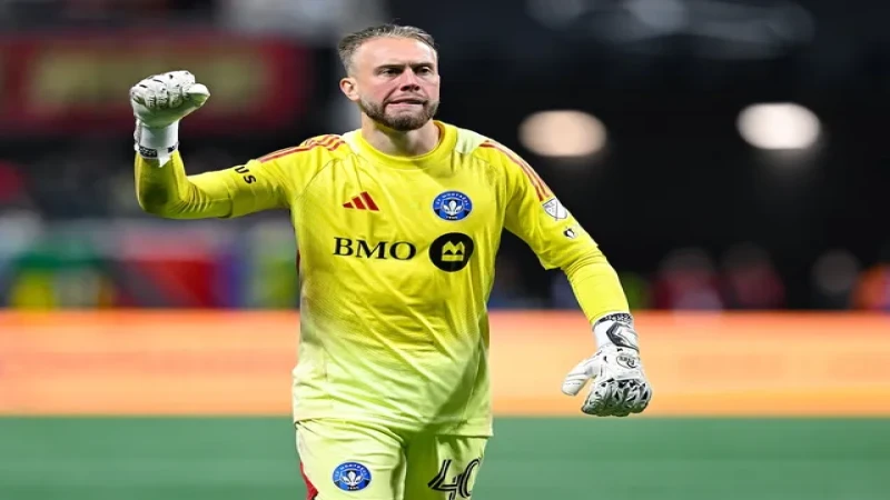 Thủ môn Jonathan Sirois của CF Montreal chụp ảnh vào ngày 22 tháng 2 năm 2025