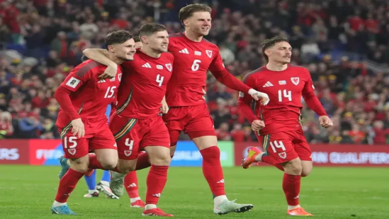 Wales ăn mừng bàn thắng vào ngày 22 tháng 3 năm 2025