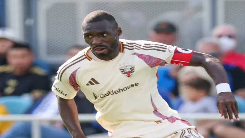 Christian Benteke của DC United trong trận đấu ngày 6 tháng 4 năm 2025