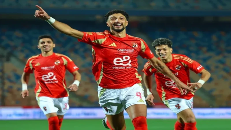 Wessam Abou Ali của Al Ahly ăn mừng cùng đồng đội vào ngày 28 tháng 5 năm 2025