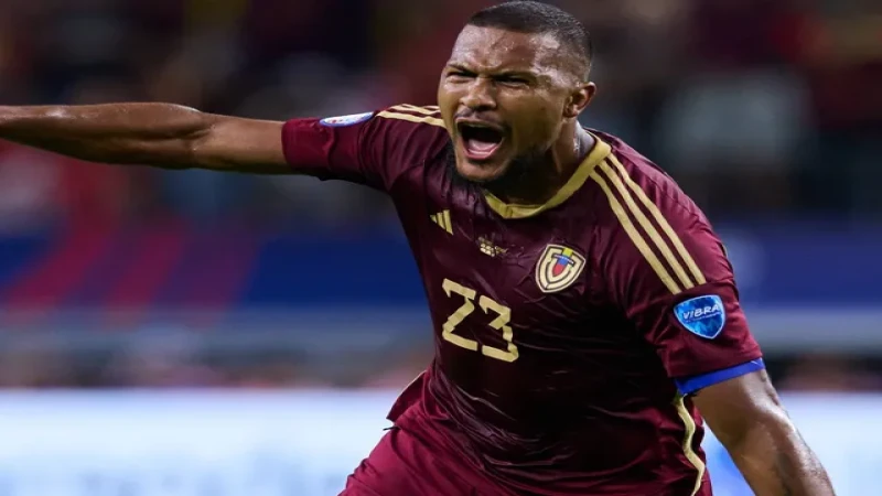 Salomon Rondon ăn mừng bàn thắng cho Venezuela ngày 5/7/2024