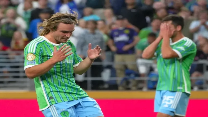 Pedro de la Vega của Seattle Sounders phản ứng trong trận đấu ngày 15/06/2025