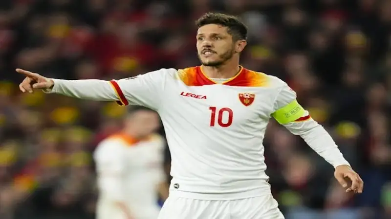 Stevan Jovetic của Montenegro trong trận đấu ngày 14/10/2024