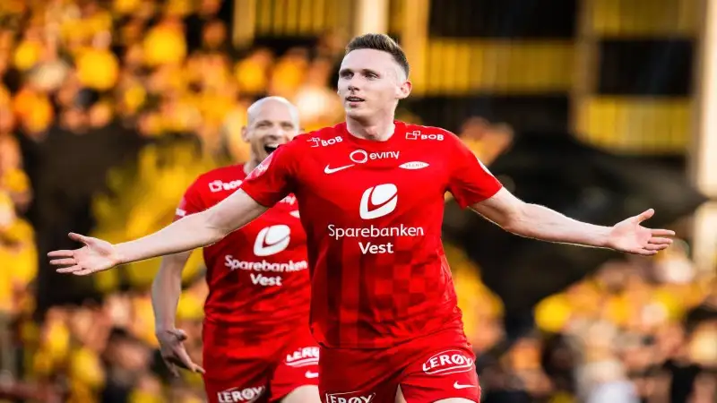 Cầu thủ Joachim Soltvedt của Brann ăn mừng