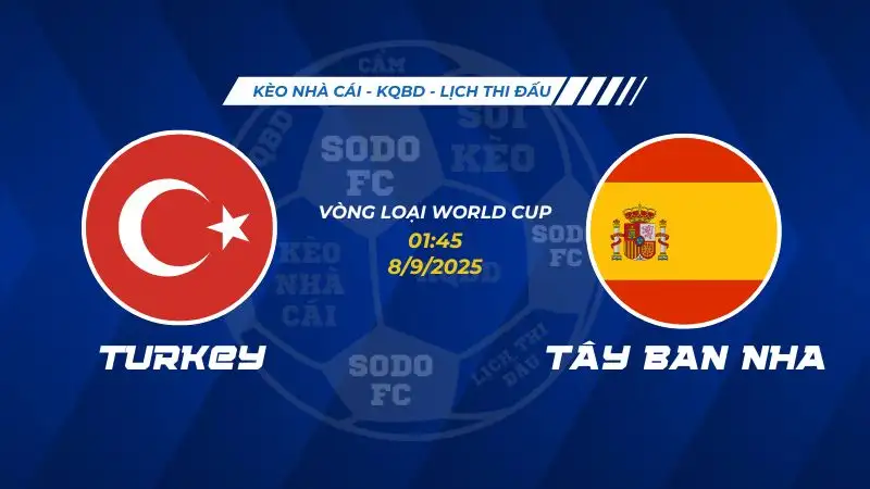 Soi Kèo Thổ Nhĩ Kỳ vs Tây Ban Nha 08/09 lúc 01h45 - Vòng loại World Cup khu vực châu Âu